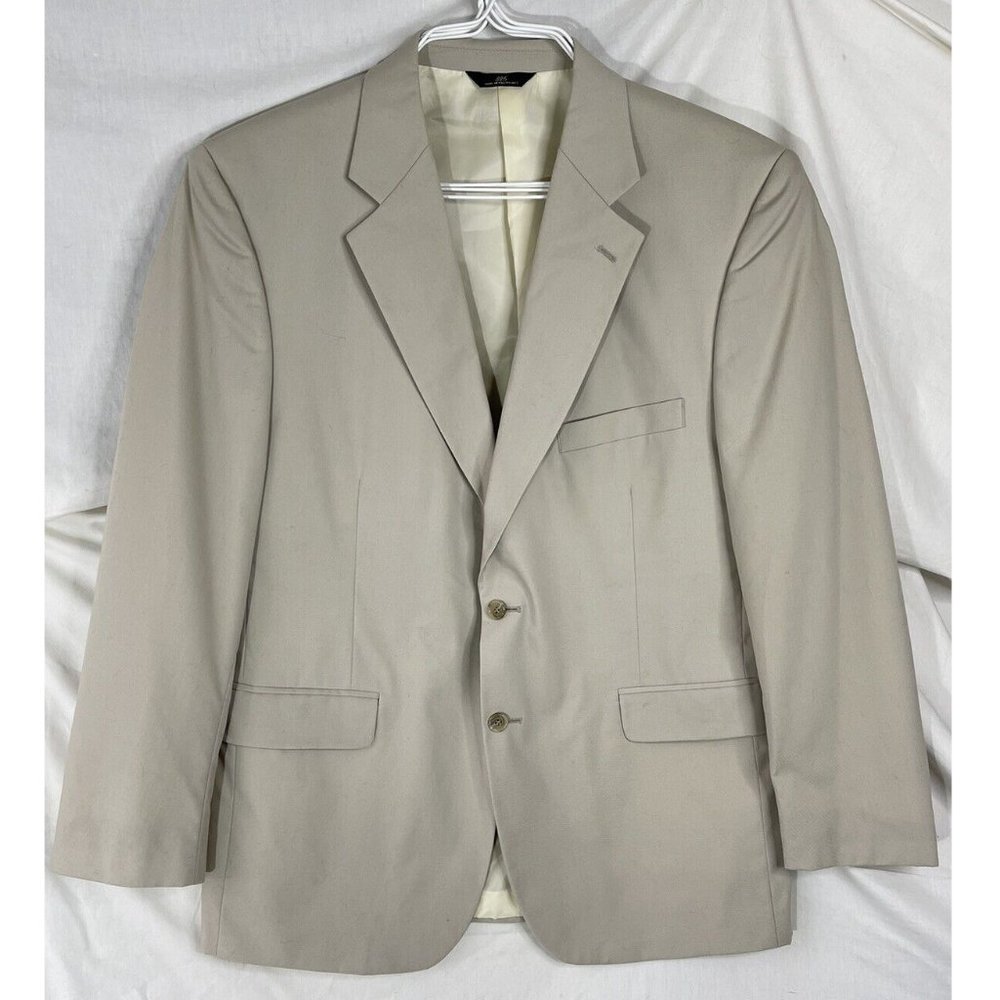 Brooks Brothers 346 Dartmouth Stretch 2 Button Suit Coat Men’s Size 44 Reg Ivory